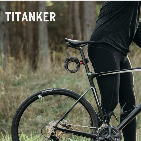 Titanker Bike Lock Cable,Kids Bike Cable Basic Self Coiling Combination Cable Co - Picture 1 of 7